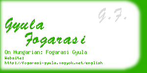 gyula fogarasi business card